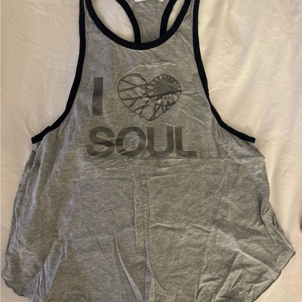 SoulCycle Heather Gray Tank with Black Trim